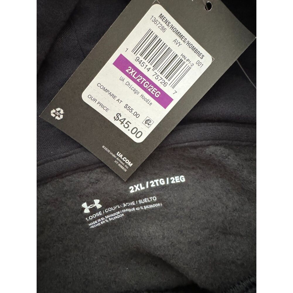Under Armour NWT Sz XXL Black Chicago Hoodie - Picture 3 of 11